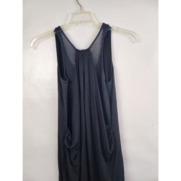 LA Made Womens Tunic Top Small Black Sleeveless Mesh Back Jersey Grunge Casual - Picture 3 of 6